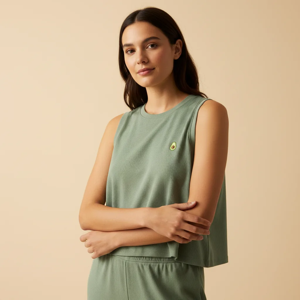 Avo Cropped Tank on model