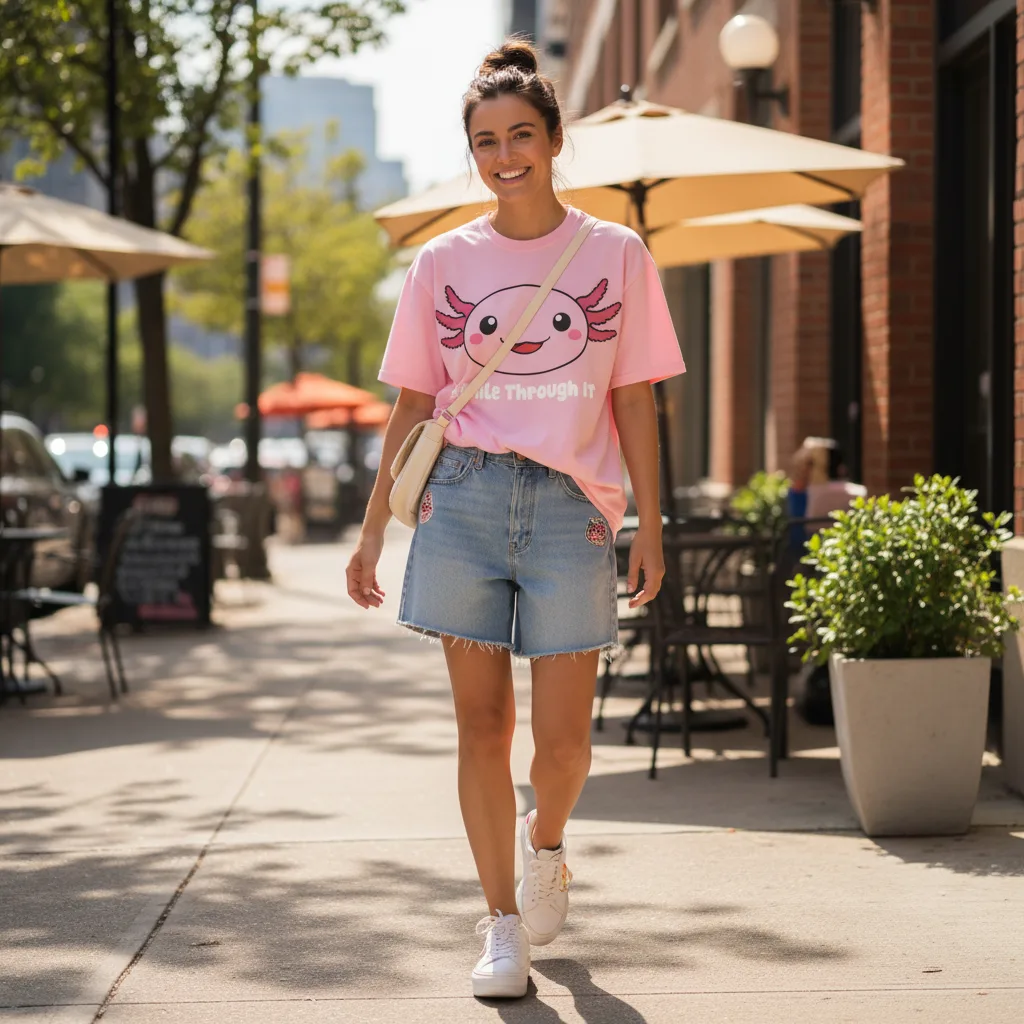 Axolotl Smile Tee street style