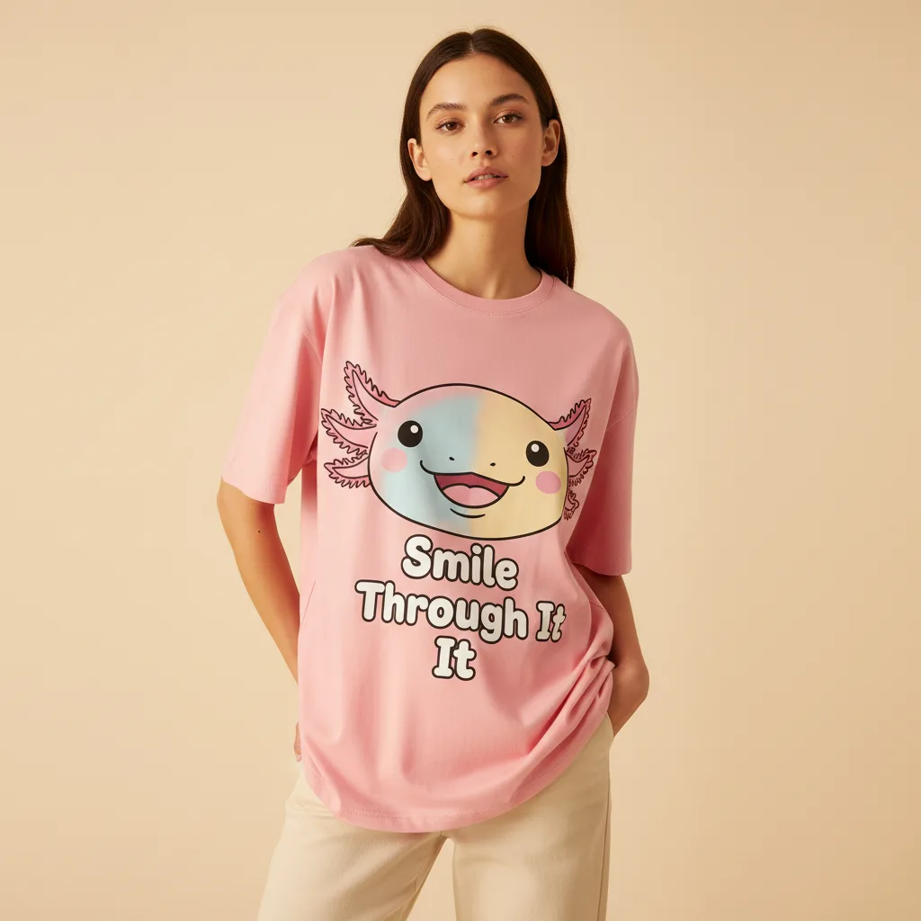 Axolotl Smile Tee on model
