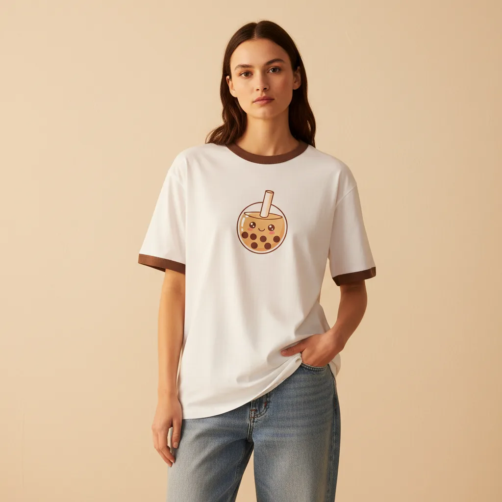 Boba Ringer Tee on model