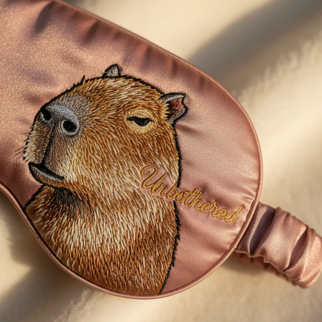 Capybara Sleep Mask detail close-up