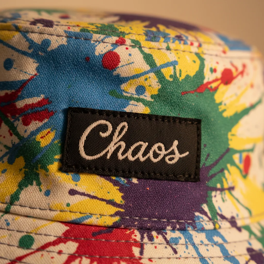 Chaos Bucket Hat detail close-up