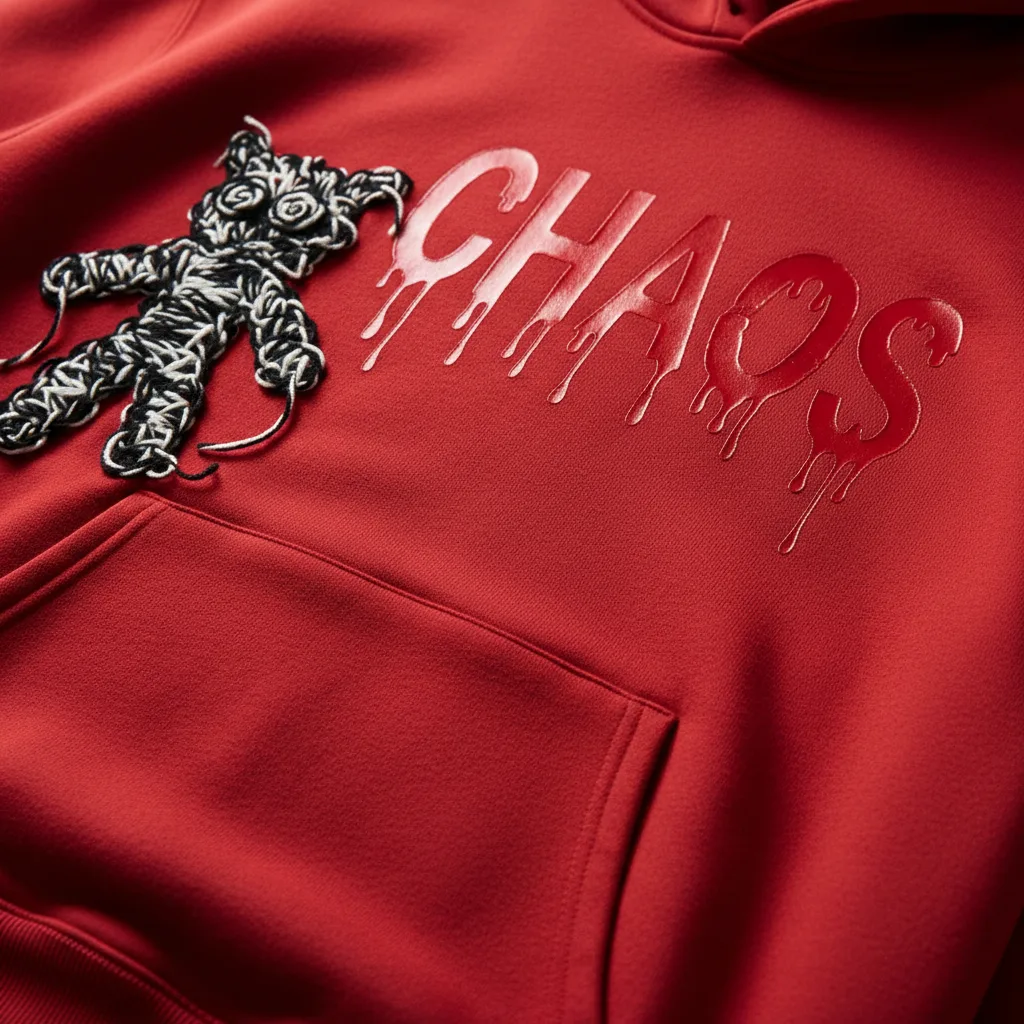 Chaos Hoodie detail close-up