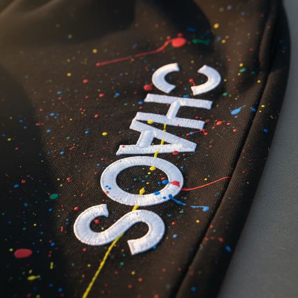 Chaos Sweats detail close-up