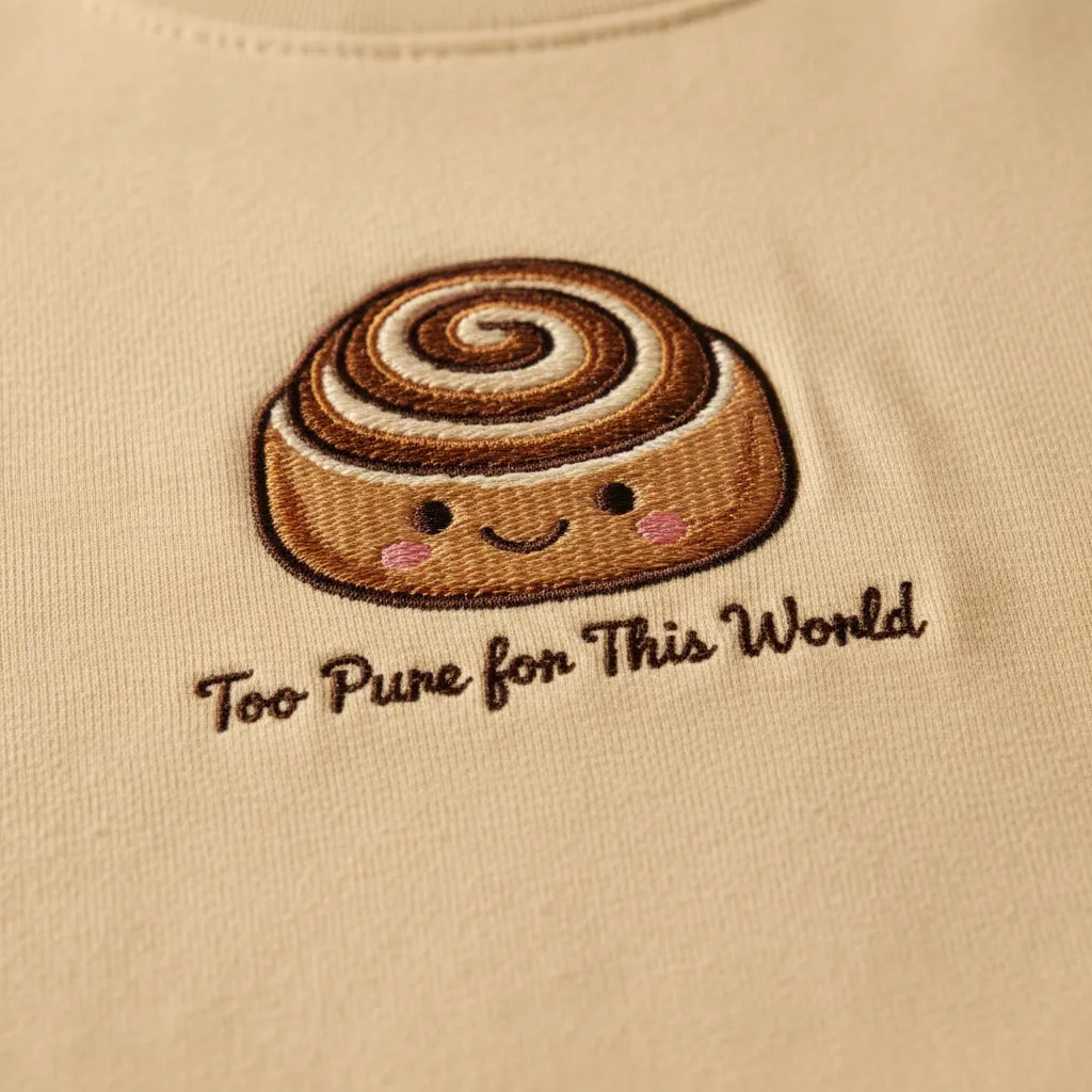 Cinnamon Roll Tee detail close-up