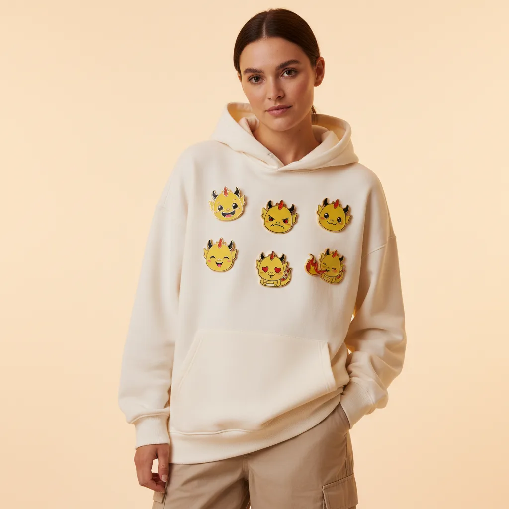 Dragon Enamel Pin Set on model