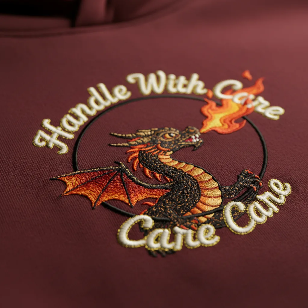 Dragon Fire Hoodie detail close-up