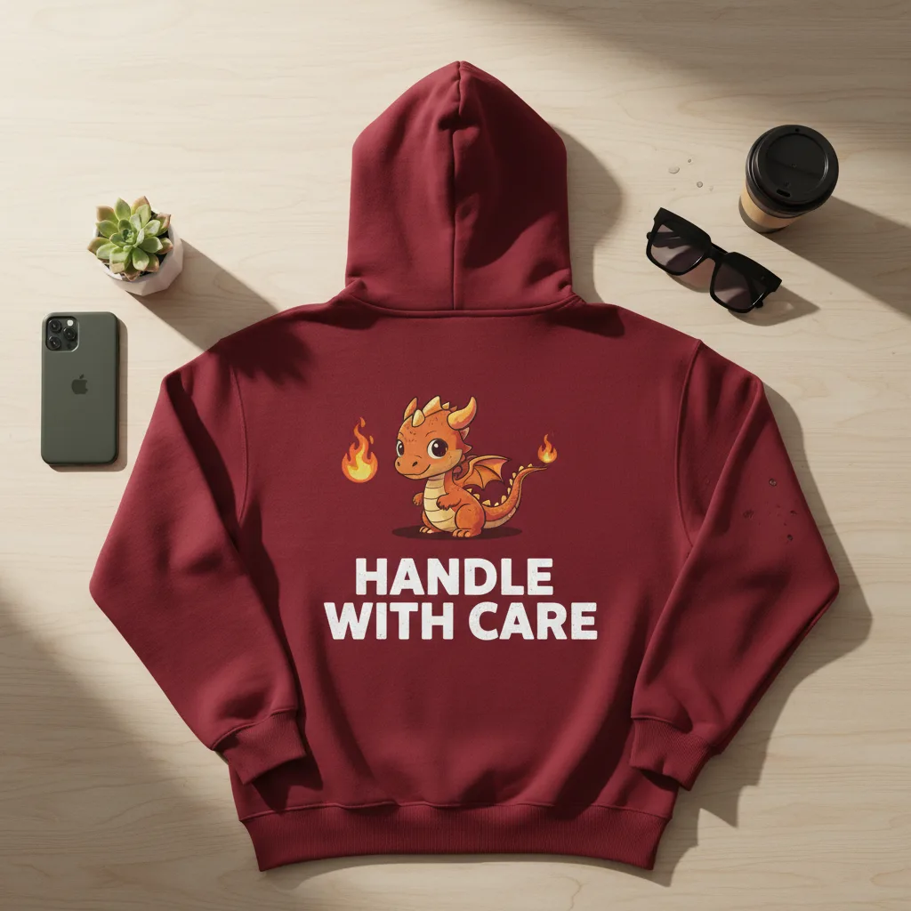 Dragon Fire Hoodie flat lay