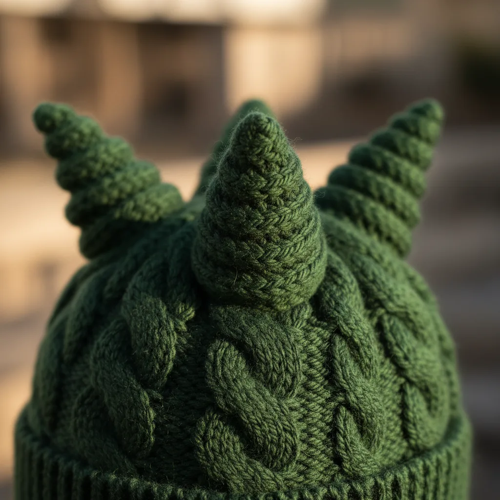 Dragon Horns Beanie detail close-up