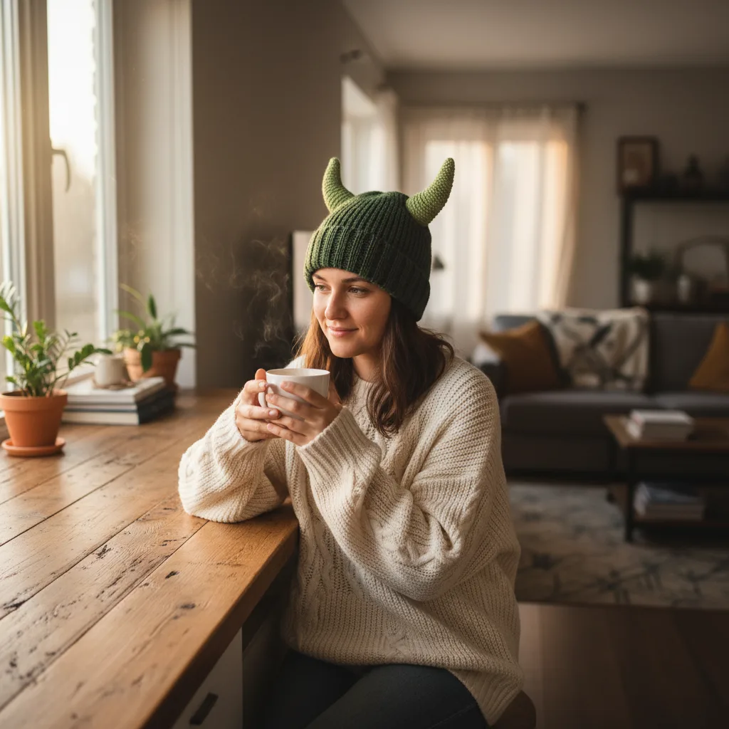 Dragon Horns Beanie lifestyle