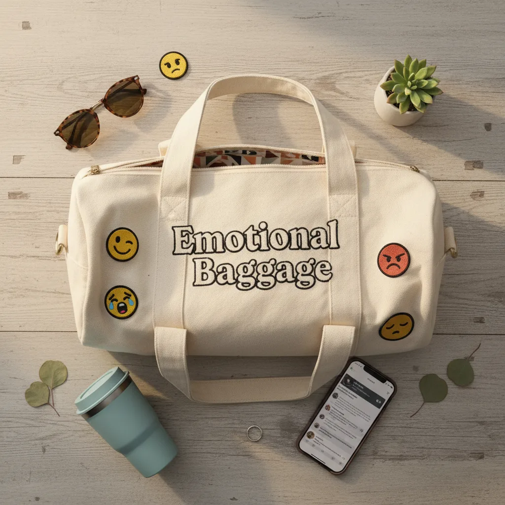 Emotional Baggage Duffle flat lay