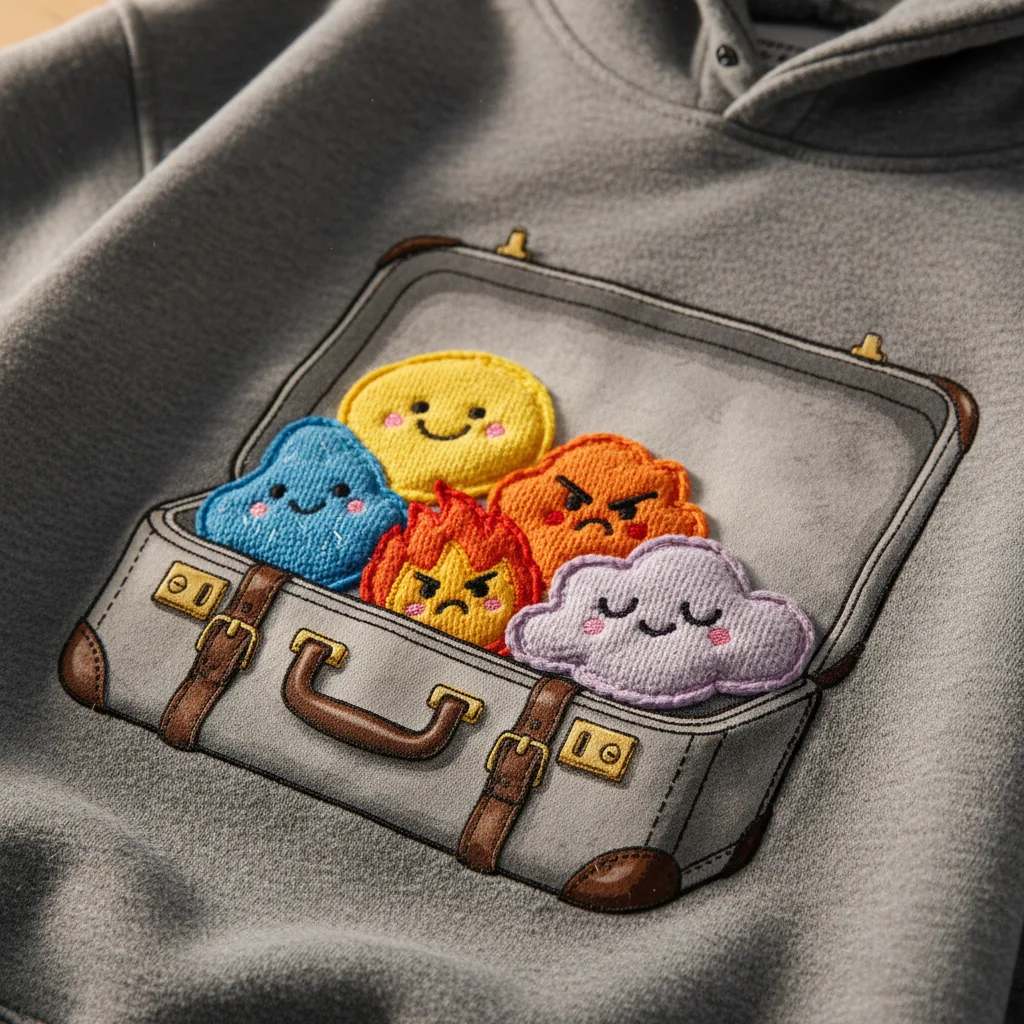 Emotional Baggage Hoodie detail close-up