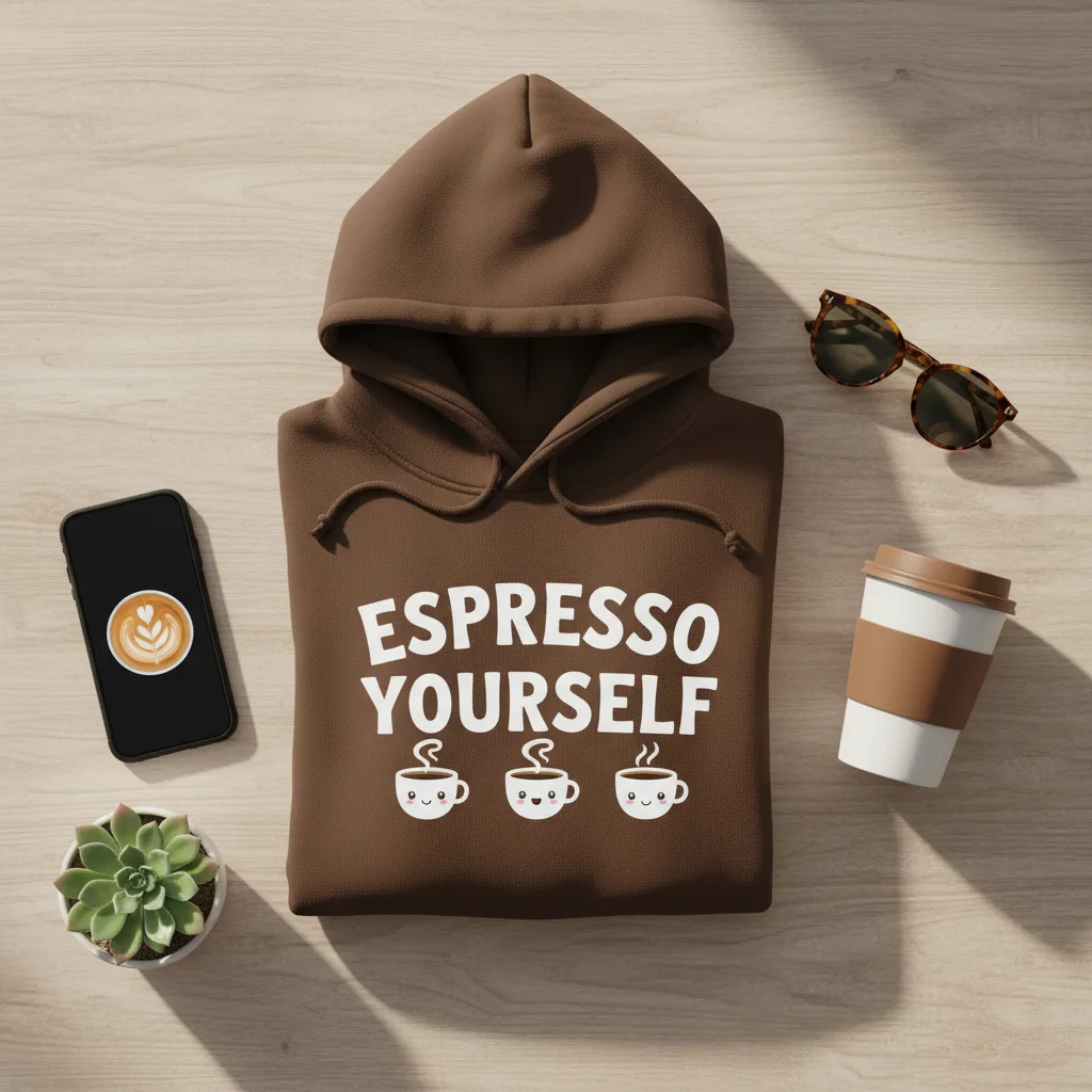 Espresso Yourself Hoodie flat lay