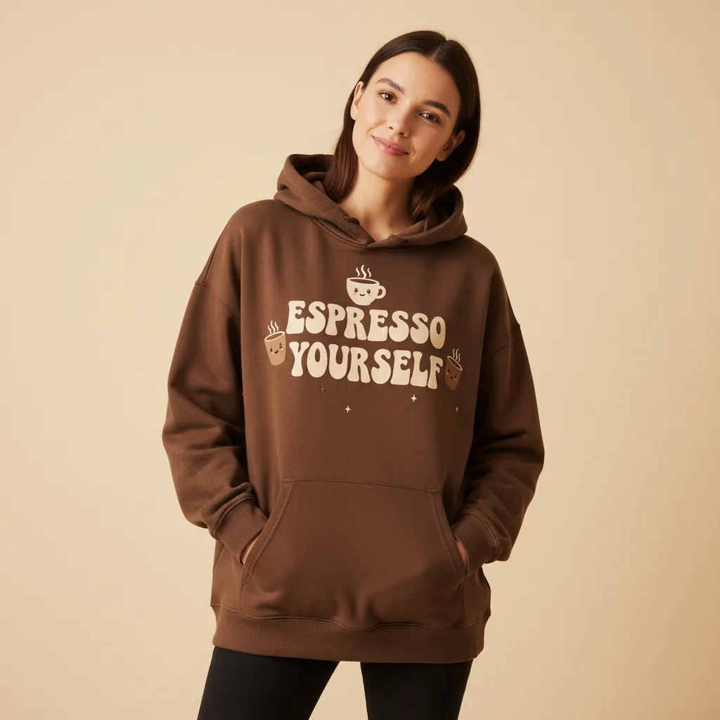 Espresso Yourself Hoodie on model