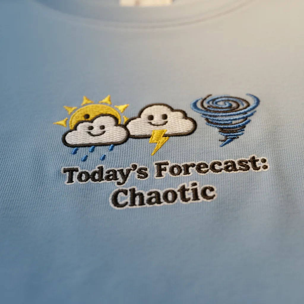 Feelings Forecast Tee detail close-up