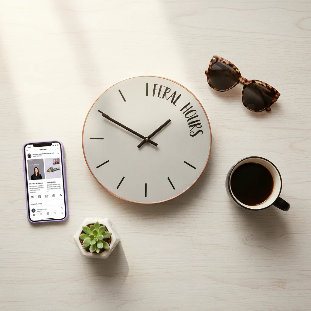 Feral Hours Clock flat lay
