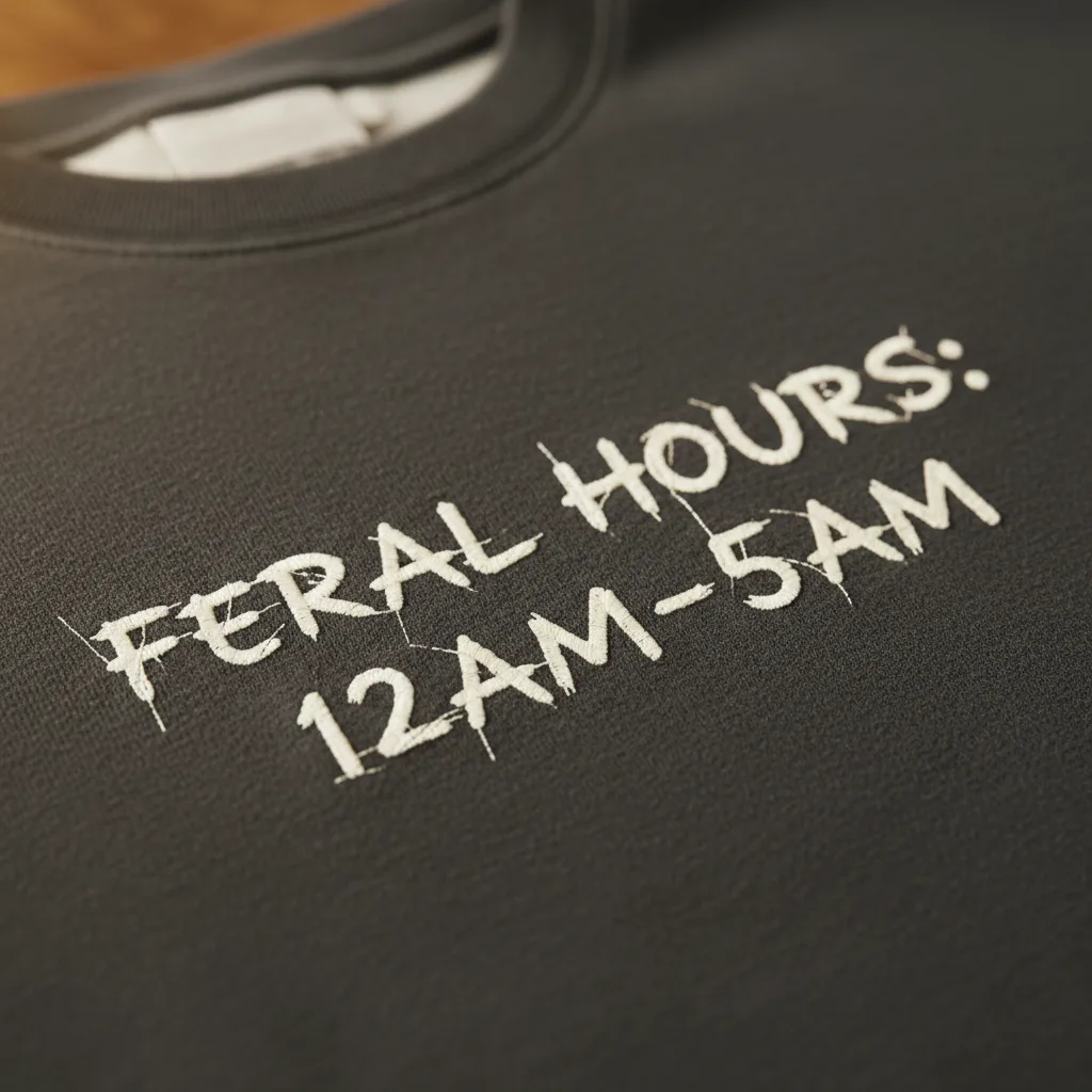 Feral Hours Crewneck detail close-up