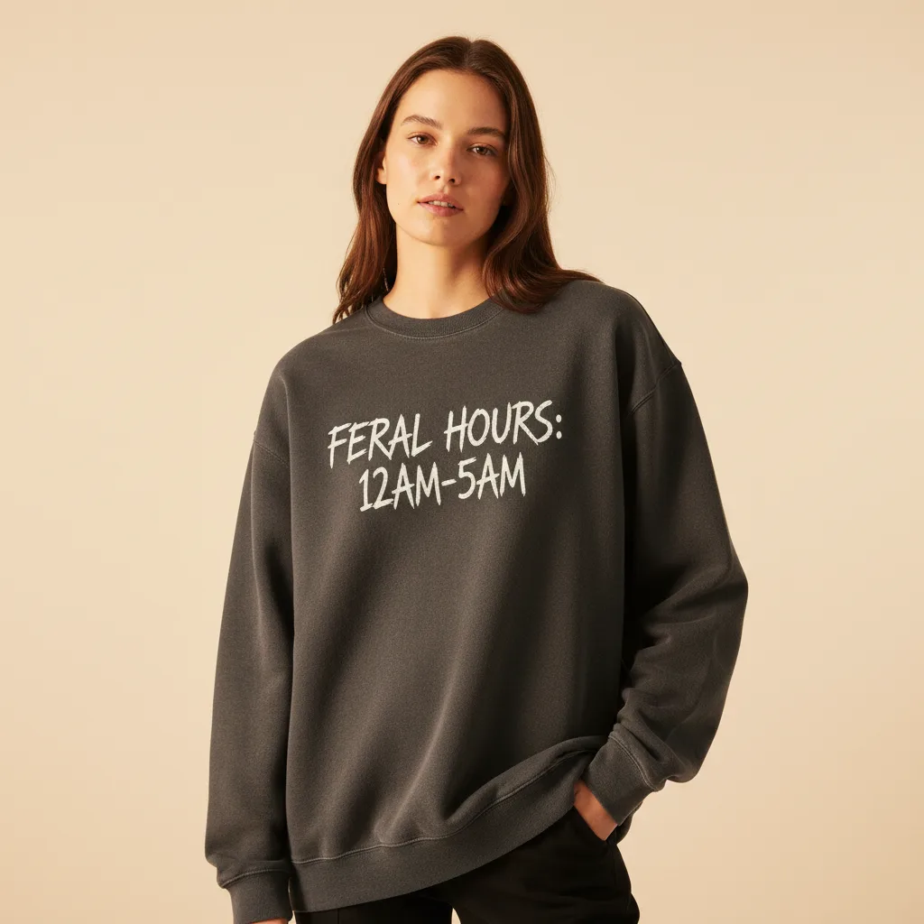 Feral Hours Crewneck on model