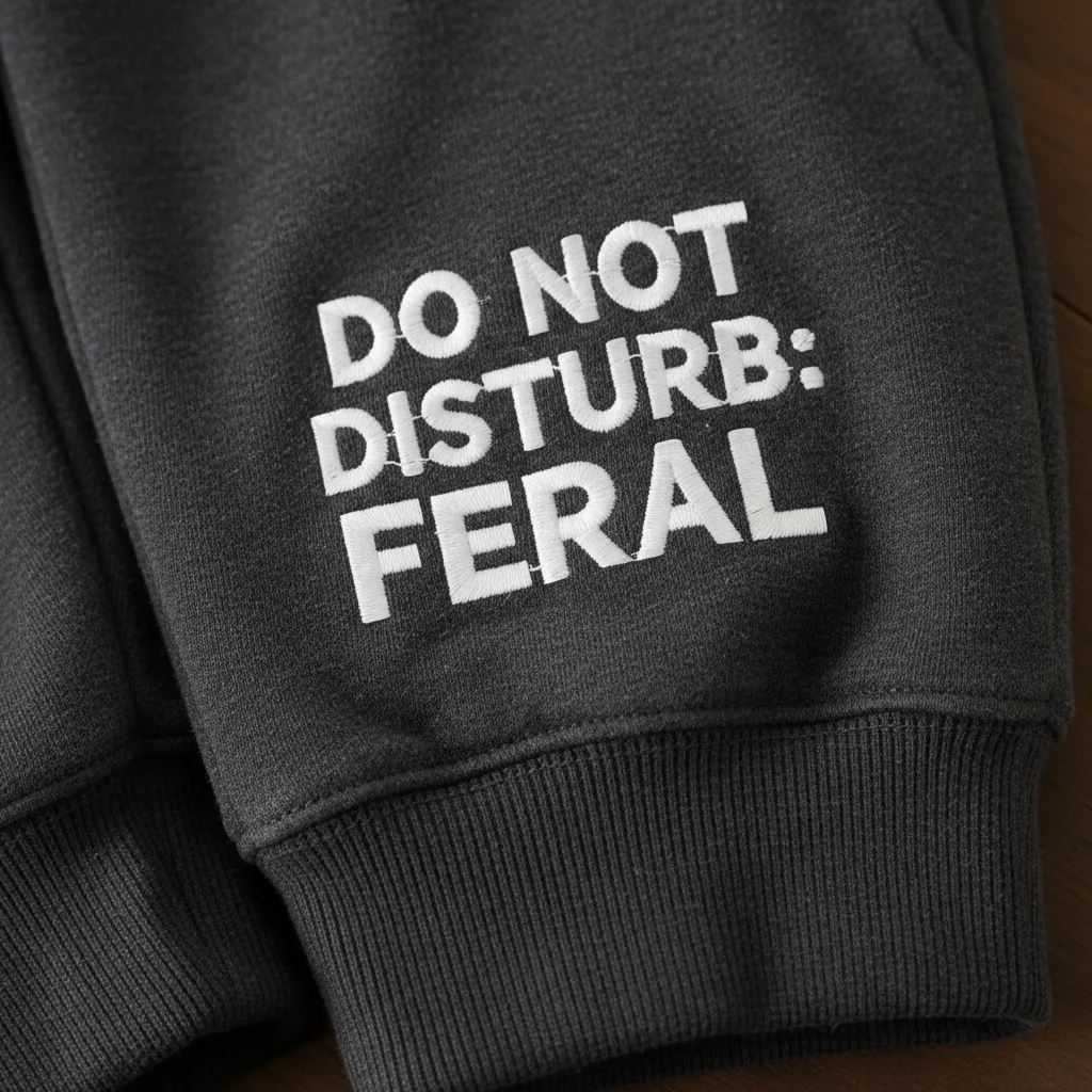 Feral Sweatpants detail close-up