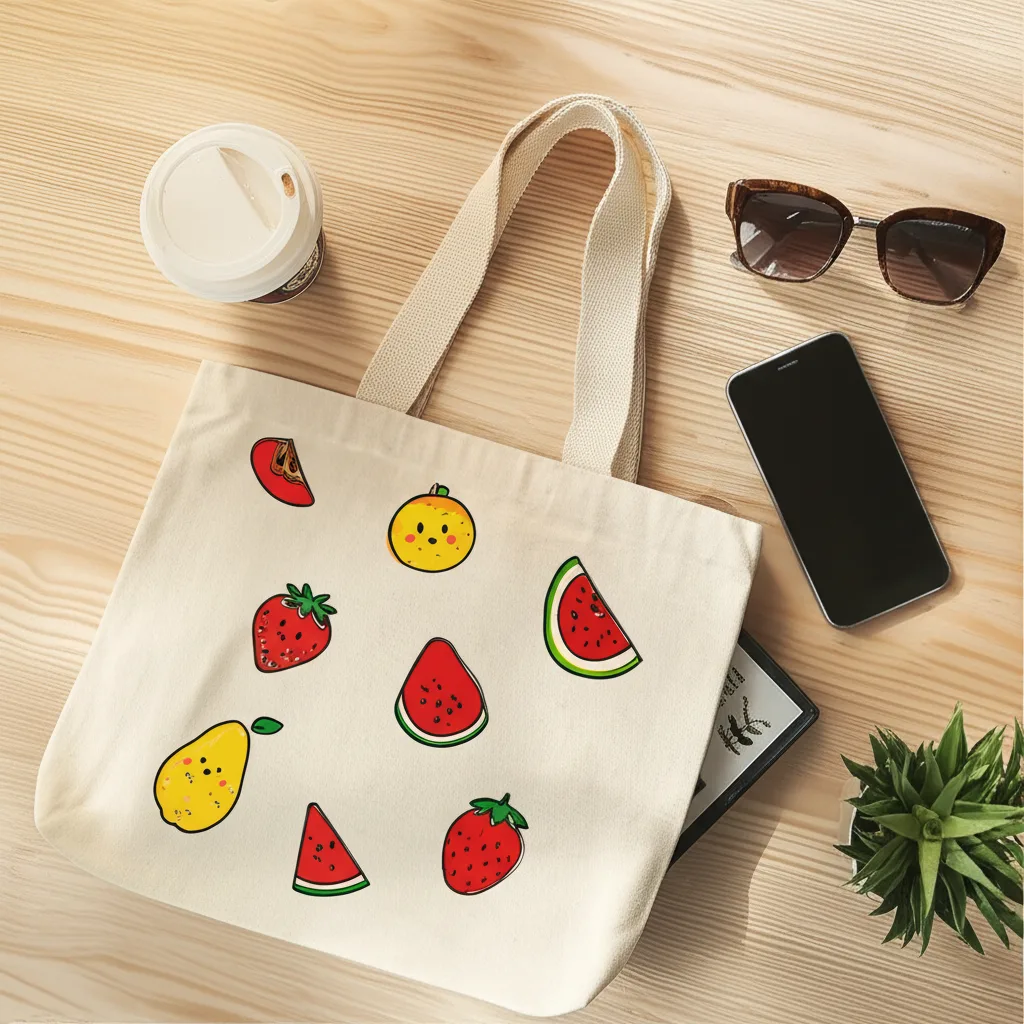 Fruit Tote Bag flatlay