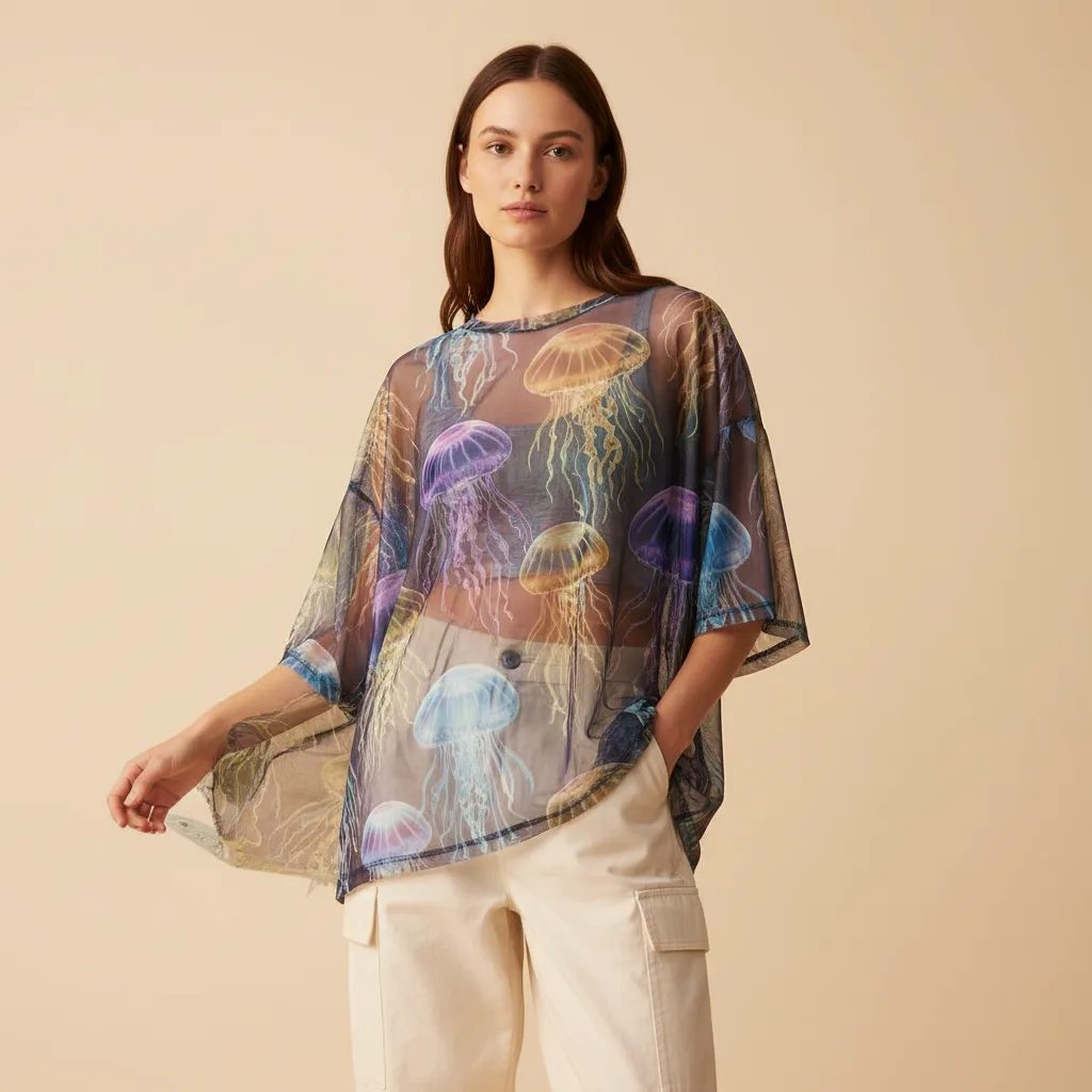Jellyfish Mesh Top on model