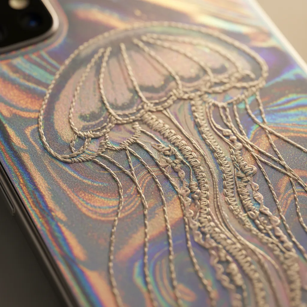 Jellyfish Phone Case detail close-up