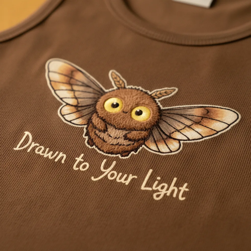 Moth to a Flame Tank detail close-up