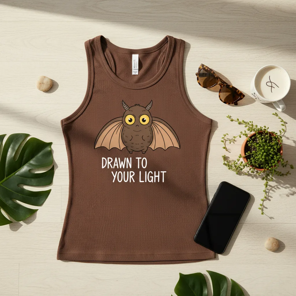 Moth to a Flame Tank flat lay