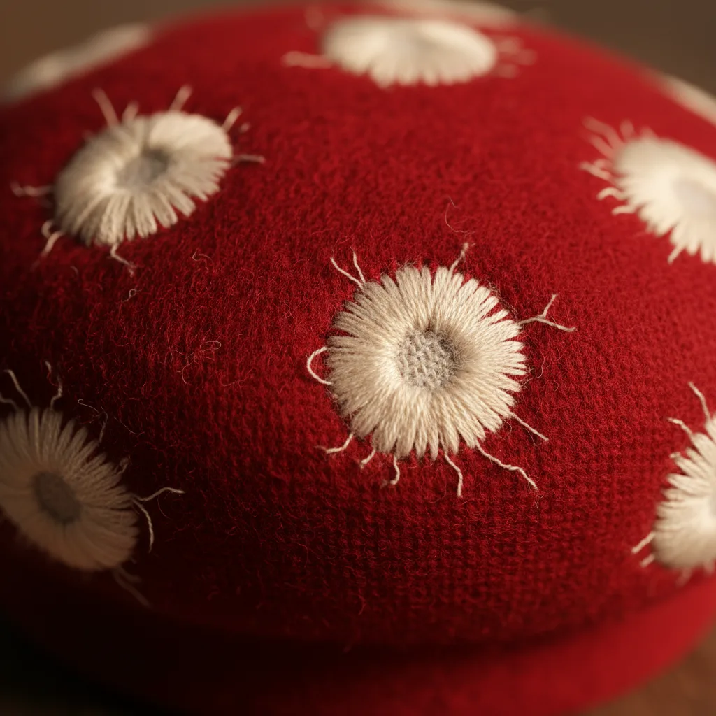 Mushroom Beret detail close-up