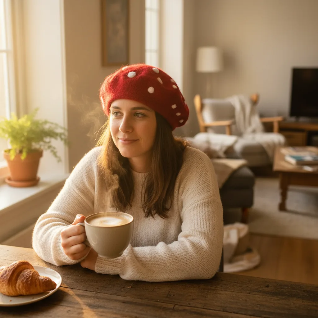 Mushroom Beret lifestyle