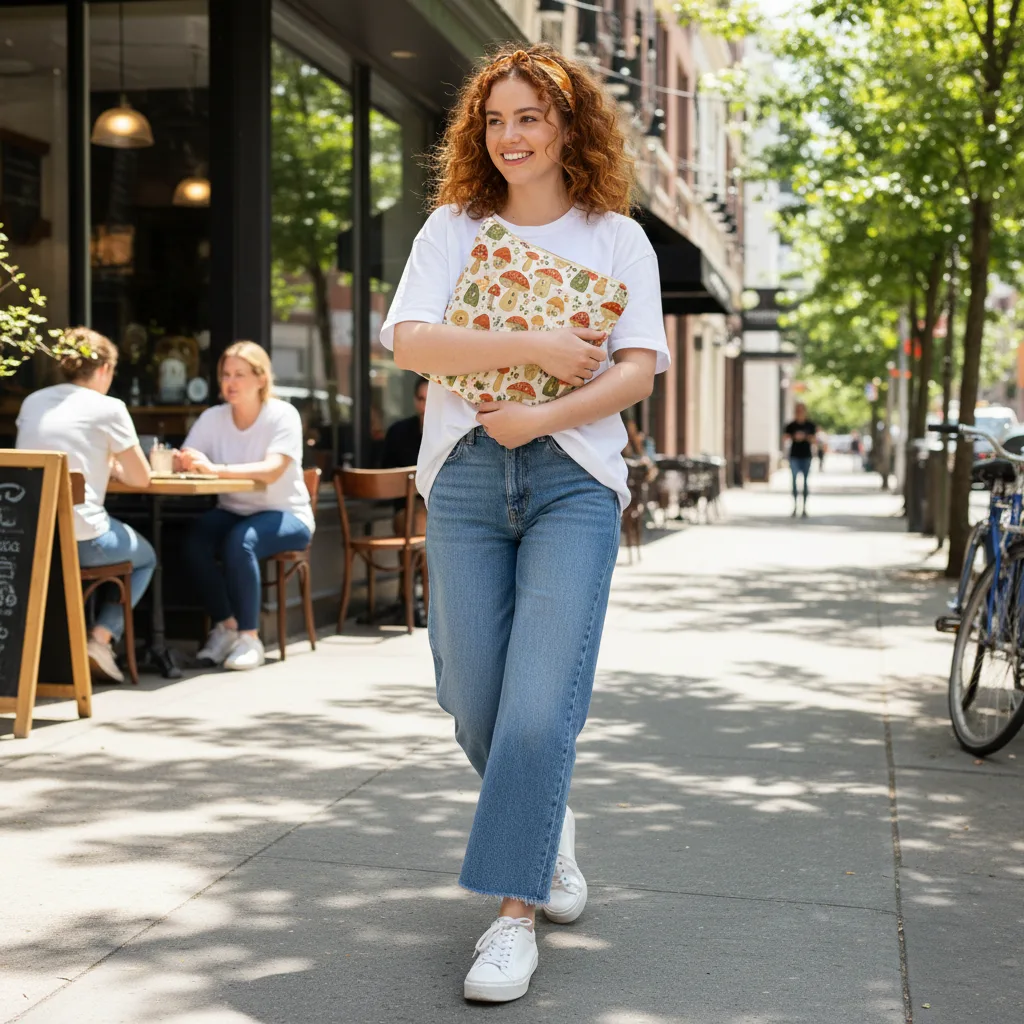 Mushroom Canvas Pouch street style