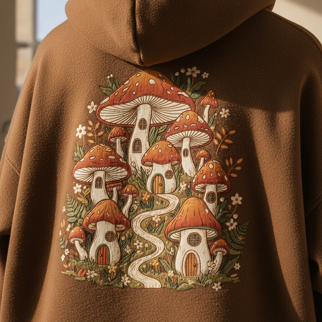 Mushroom Hoodie detail close-up