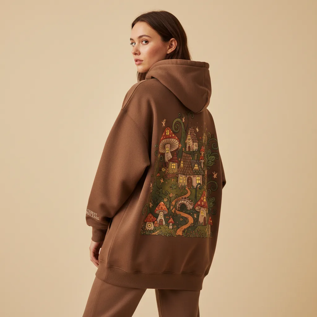Mushroom Hoodie on model