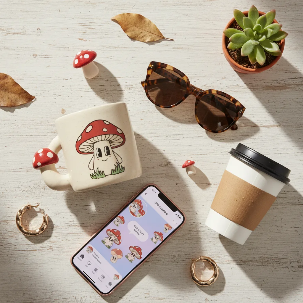 Mushroom Mug flat lay
