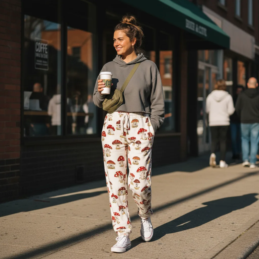 Mushroom Pajama Pants street style
