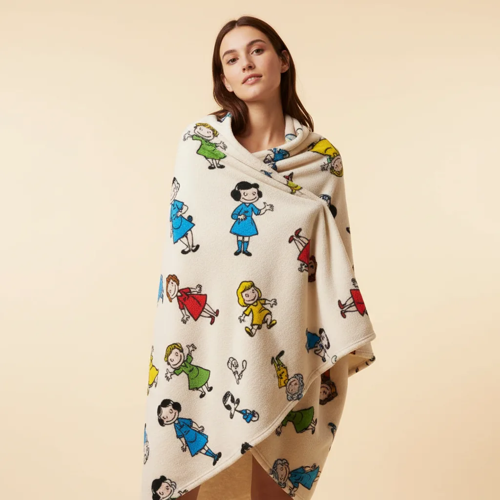 Nancy Throw Blanket on model