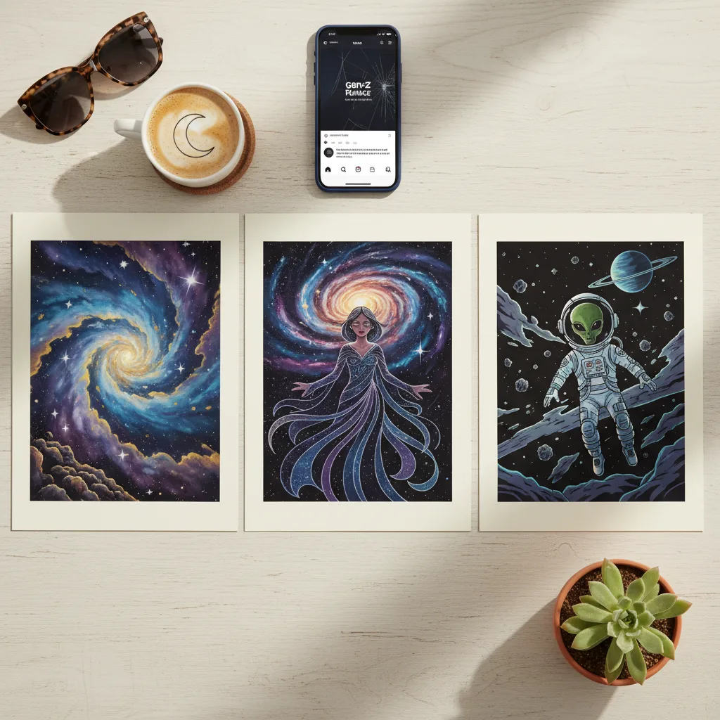Nebula Poster Set flat lay