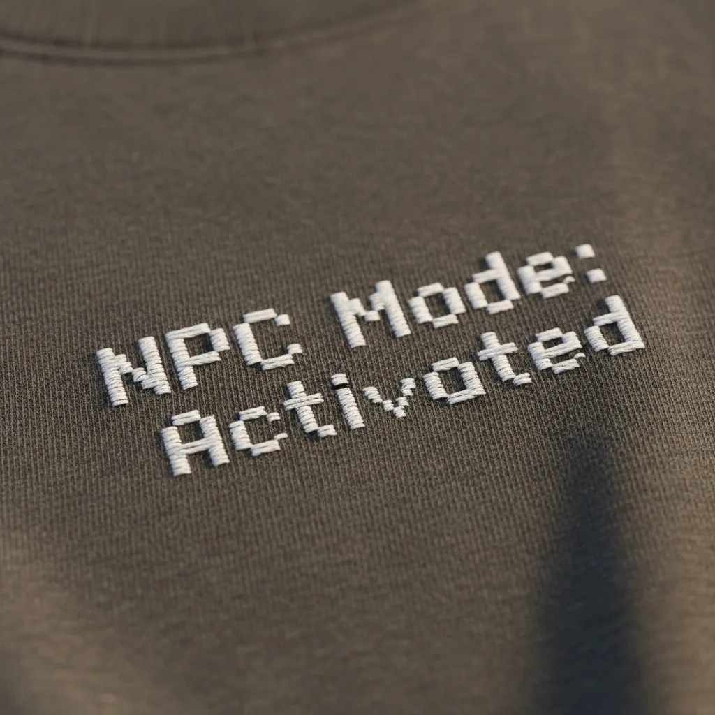 NPC Mode Tee detail close-up