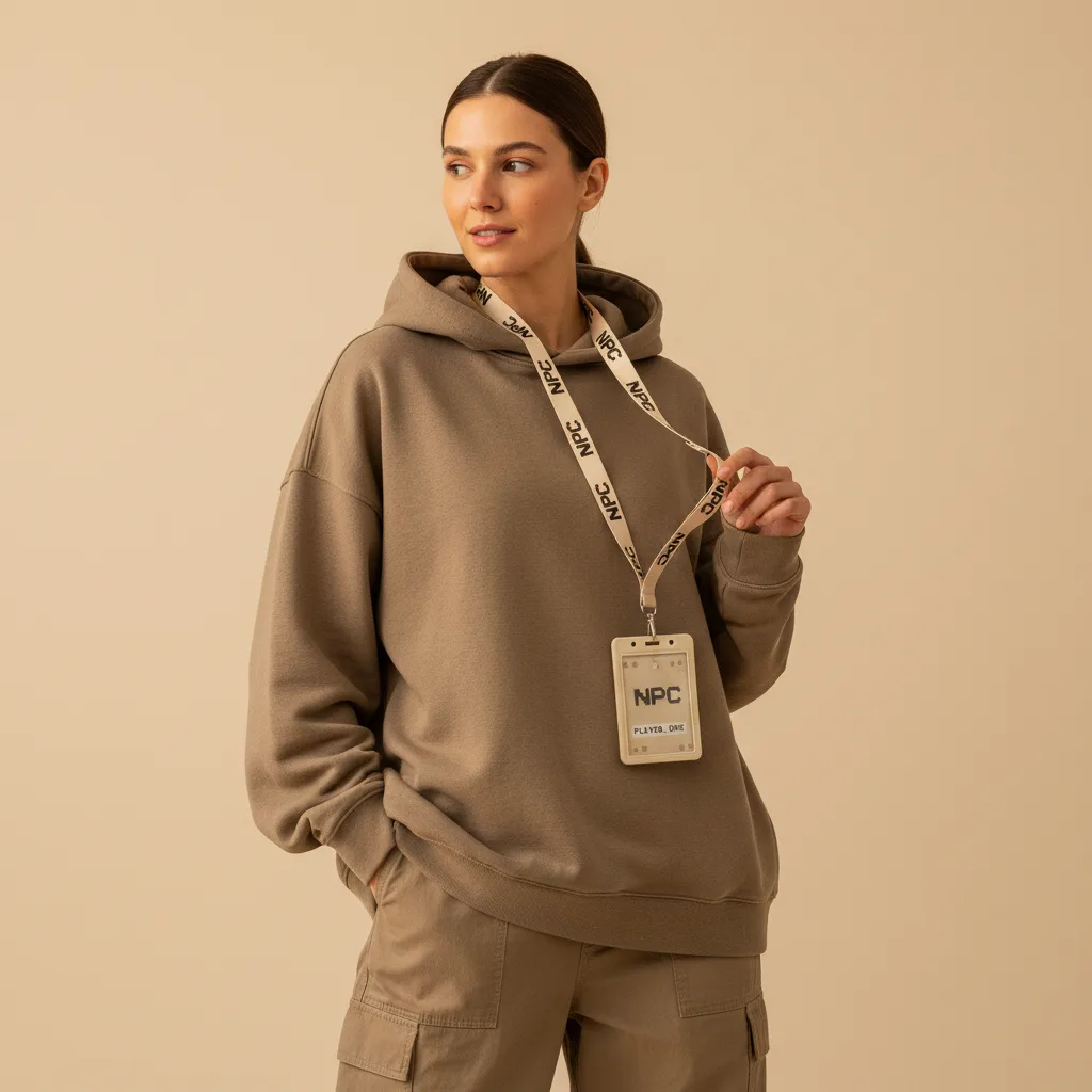 NPC Name Badge Lanyard on model