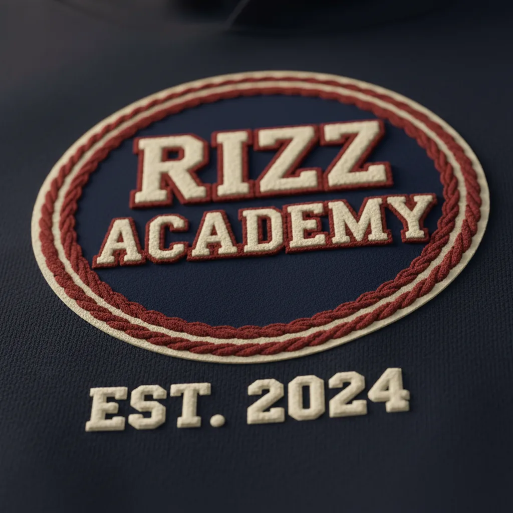 Rizz Academy Hoodie detail close-up