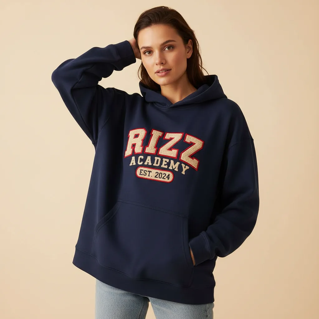 Rizz Academy Hoodie on model