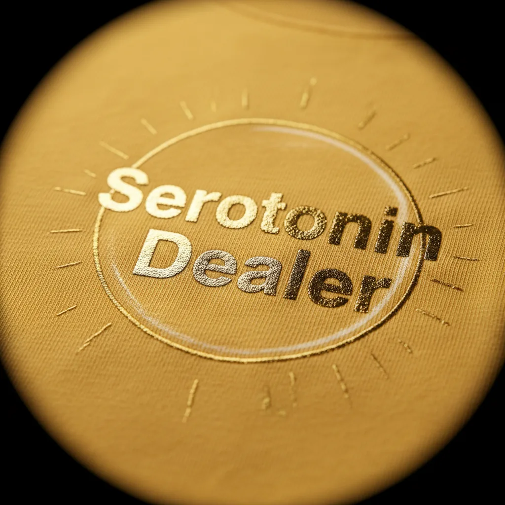 Serotonin Dealer Tee detail close-up