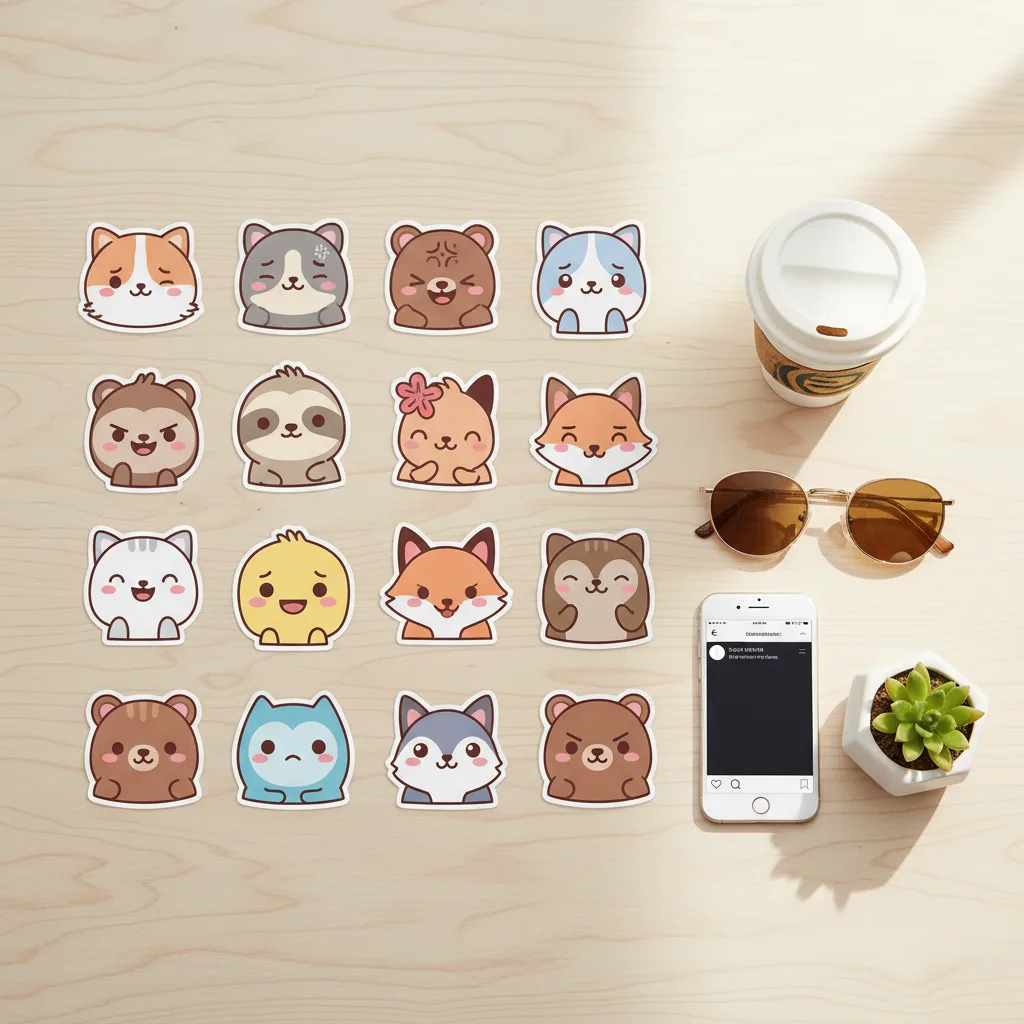 Serotonin Sticker Pack flat lay