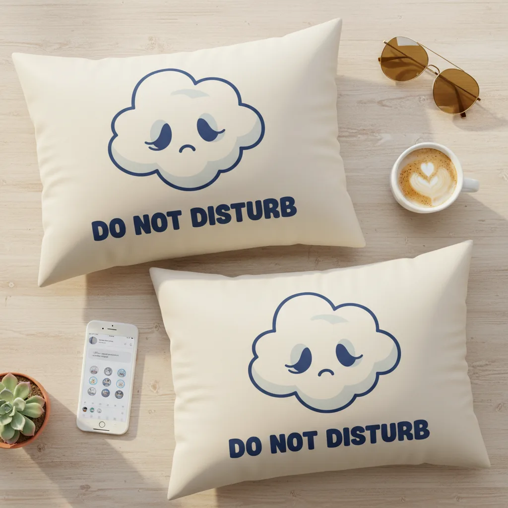 Snooze Pillowcase Set flat lay