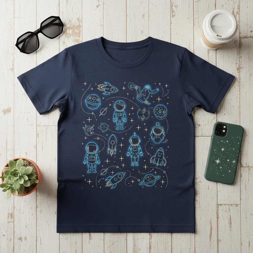 Space Squad Tee flat lay
