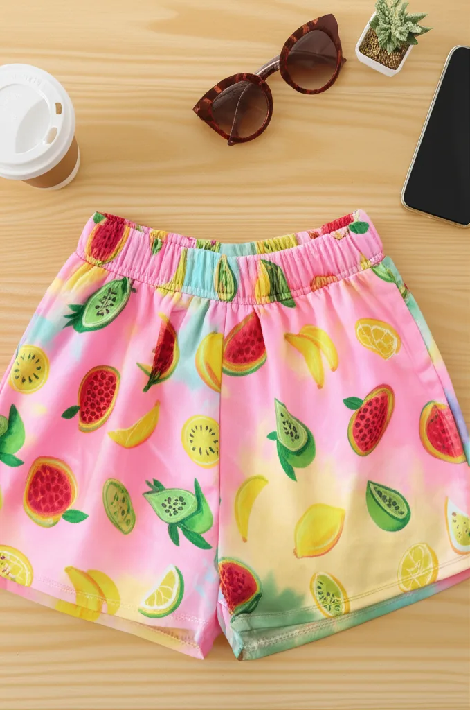 Tropical Shorts flatlay