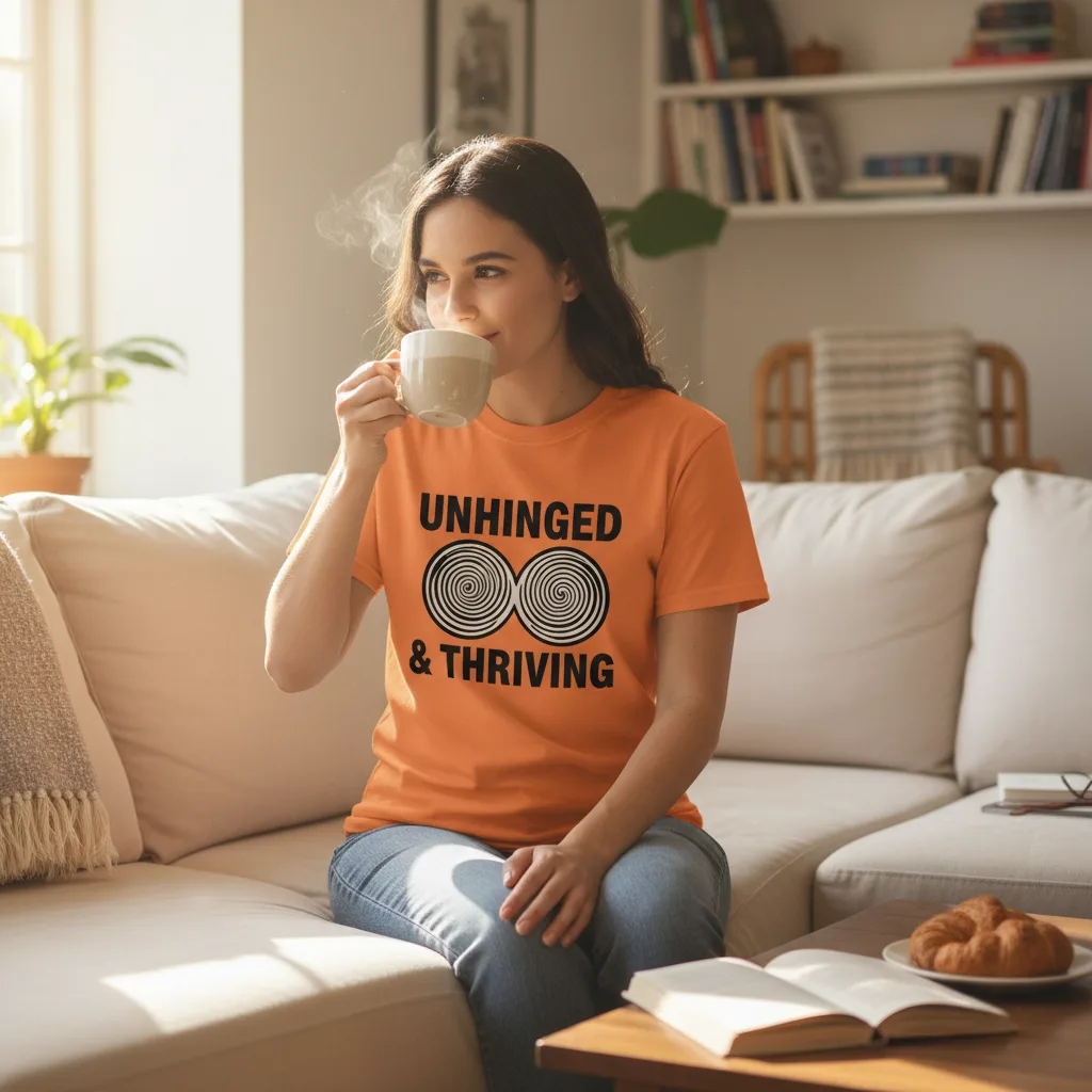 Unhinged & Thriving Tee lifestyle