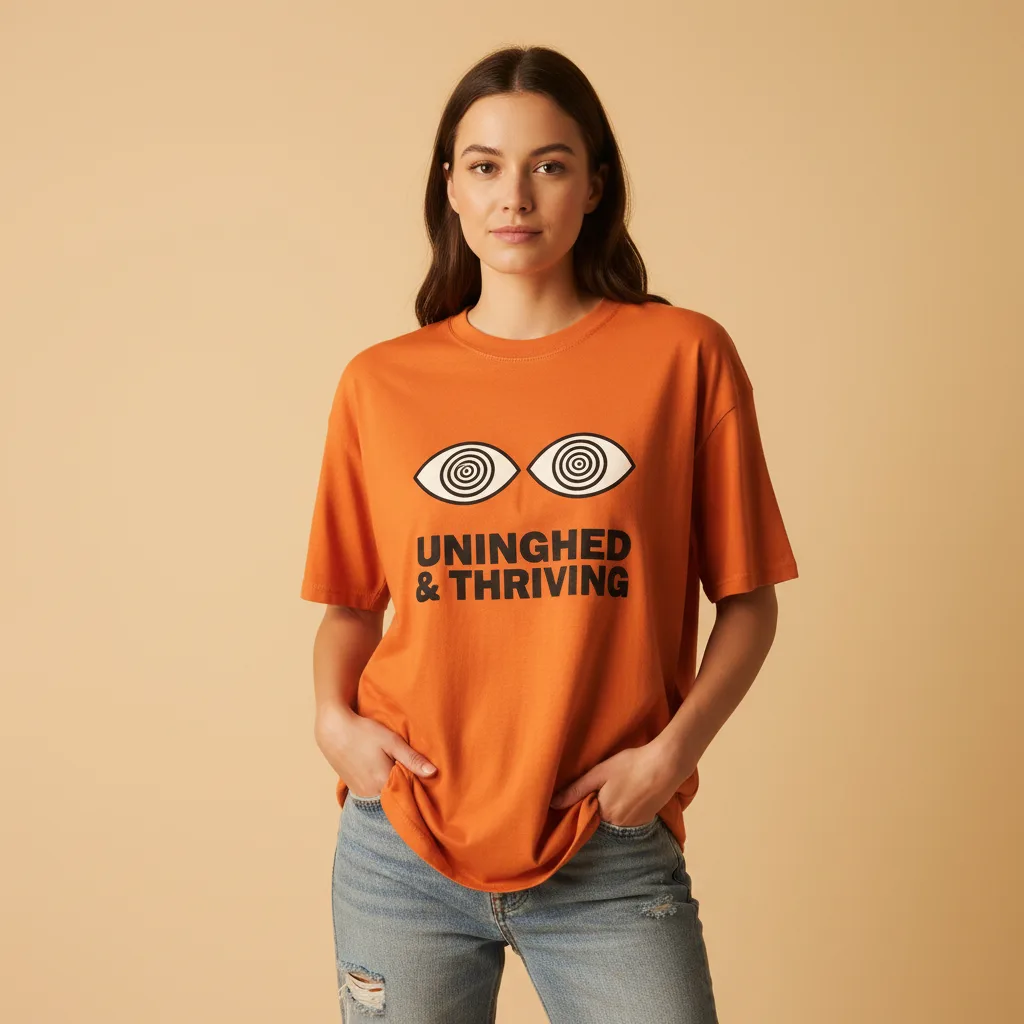 Unhinged & Thriving Tee on model