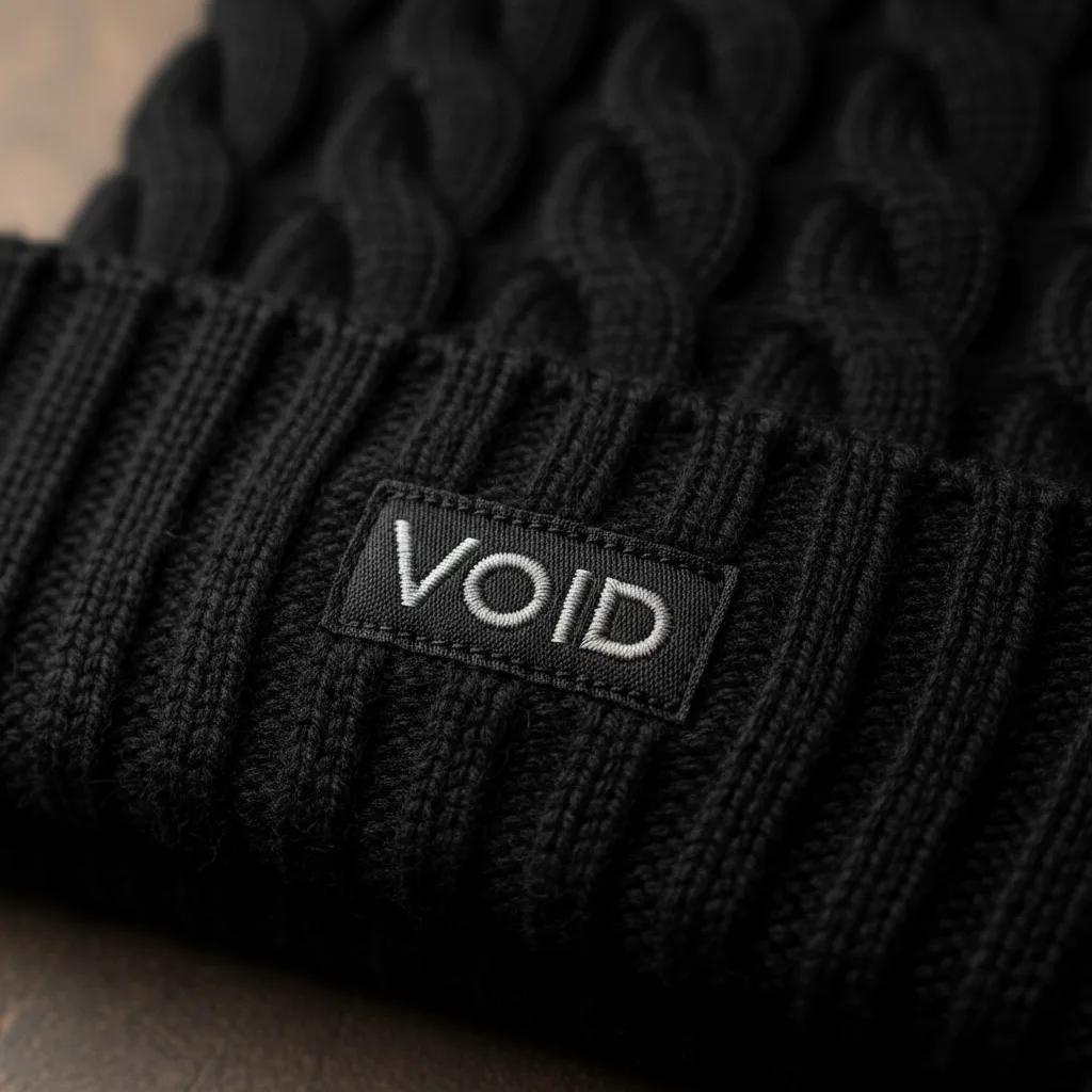 Void Beanie detail close-up