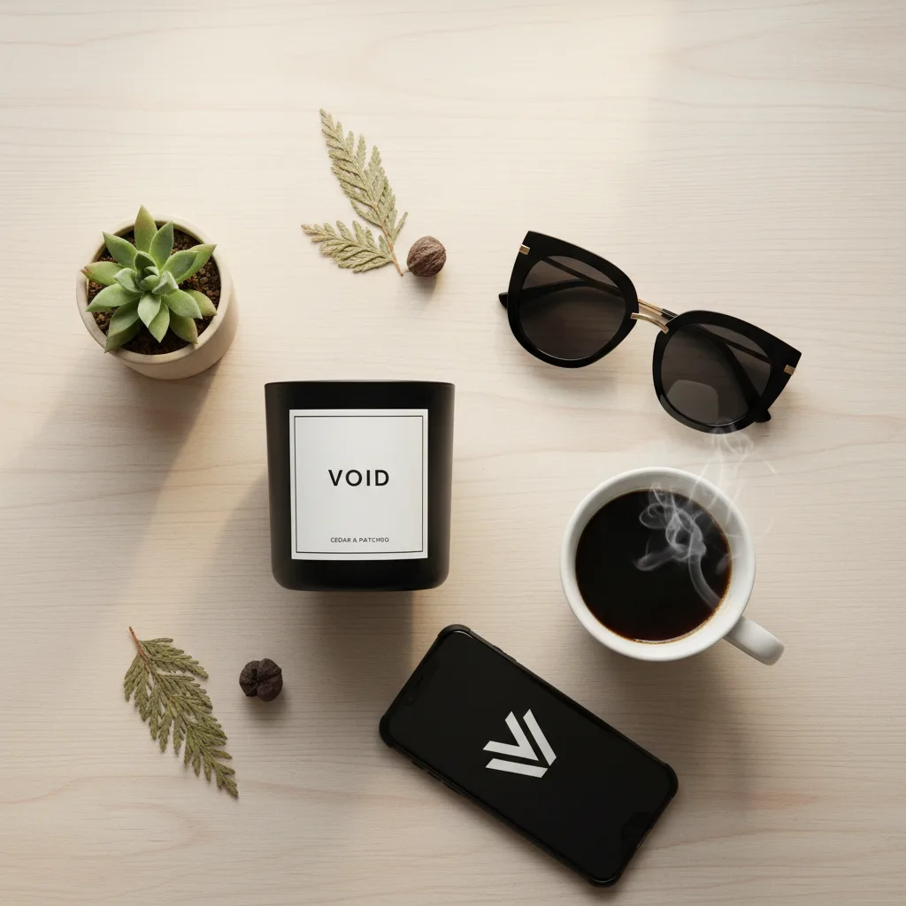 Void Candle flat lay